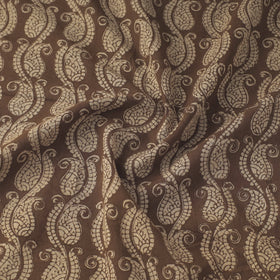 Brown - bagh hand natural dyed cotton fabric 07
