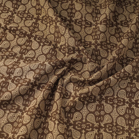 Brown Bagh Hand Block Print Natural Dyed Cotton Fabric