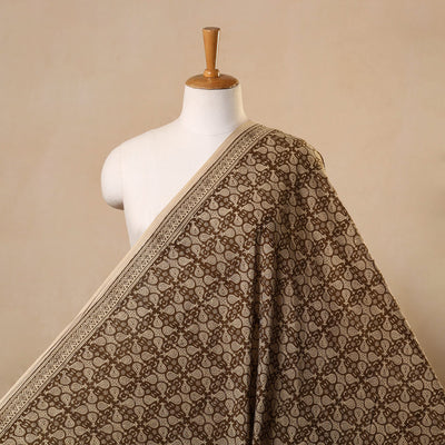 Brown Bagh Hand Block Print Natural Dyed Cotton Fabric