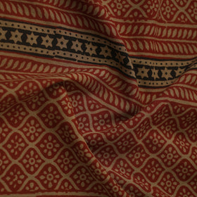 Red Bagh Hand Block Print Natural Dyed Cotton Fabric