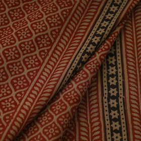 Red Bagh Hand Block Print Natural Dyed Cotton Fabric