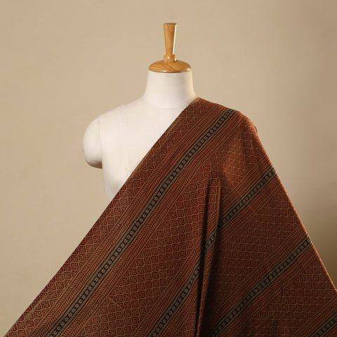 Red Bagh Hand Block Print Natural Dyed Cotton Fabric