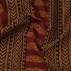 Brown Bagh Hand Block Print Natural Dyed Cotton Fabric
