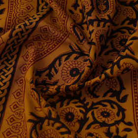 Brown Bagh Hand Block Print Natural Dyed Cotton Fabric