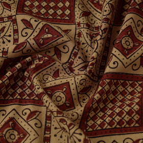 Brown Bagh Hand Block Print Natural Dyed Cotton Fabric