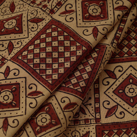Brown Bagh Hand Block Print Natural Dyed Cotton Fabric