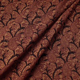 Brown Bagh Hand Block Printed Chanderi Silk Handloom Fabric 