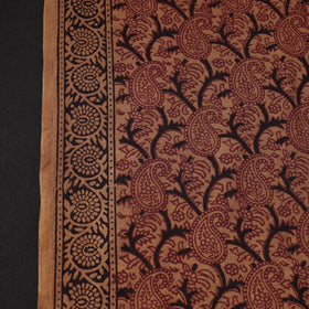 Brown Bagh Hand Block Printed Chanderi Silk Handloom Fabric 