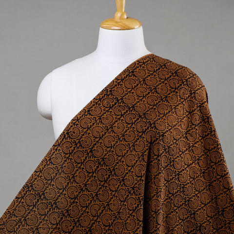 Brown Bagh Hand Block printed Cotton Fabric 