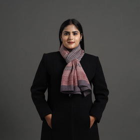 Brown - bagh hand printed merino woollen stole 38