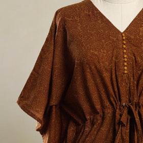 Brown - bagh mosaic fusion cotton kaftan (short) 12