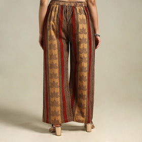 Brown Bagh Block Print Natural Dyed Cotton Palazzo