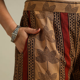 Brown Bagh Block Print Natural Dyed Cotton Palazzo