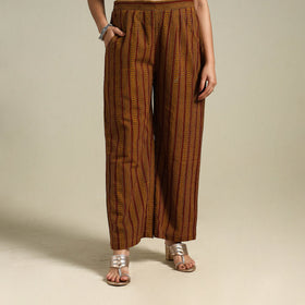 Brown Bagh Block Print Natural Dyed Cotton Palazzo