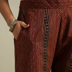 Brown Bagh Block Print Natural Dyed Cotton Palazzo