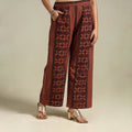 Brown Bagh Block Print Natural Dyed Cotton Palazzo