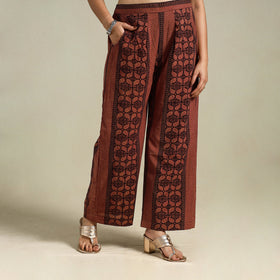 Brown Bagh Block Print Natural Dyed Cotton Palazzo