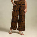 Brown Bagh Block Print Natural Dyed Cotton Palazzo