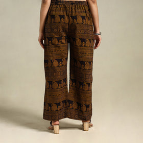Brown Bagh Block Print Natural Dyed Cotton Palazzo