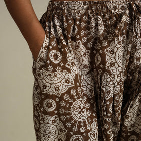 Brown Bagh Block Print Natural Dyed Cotton Salwar