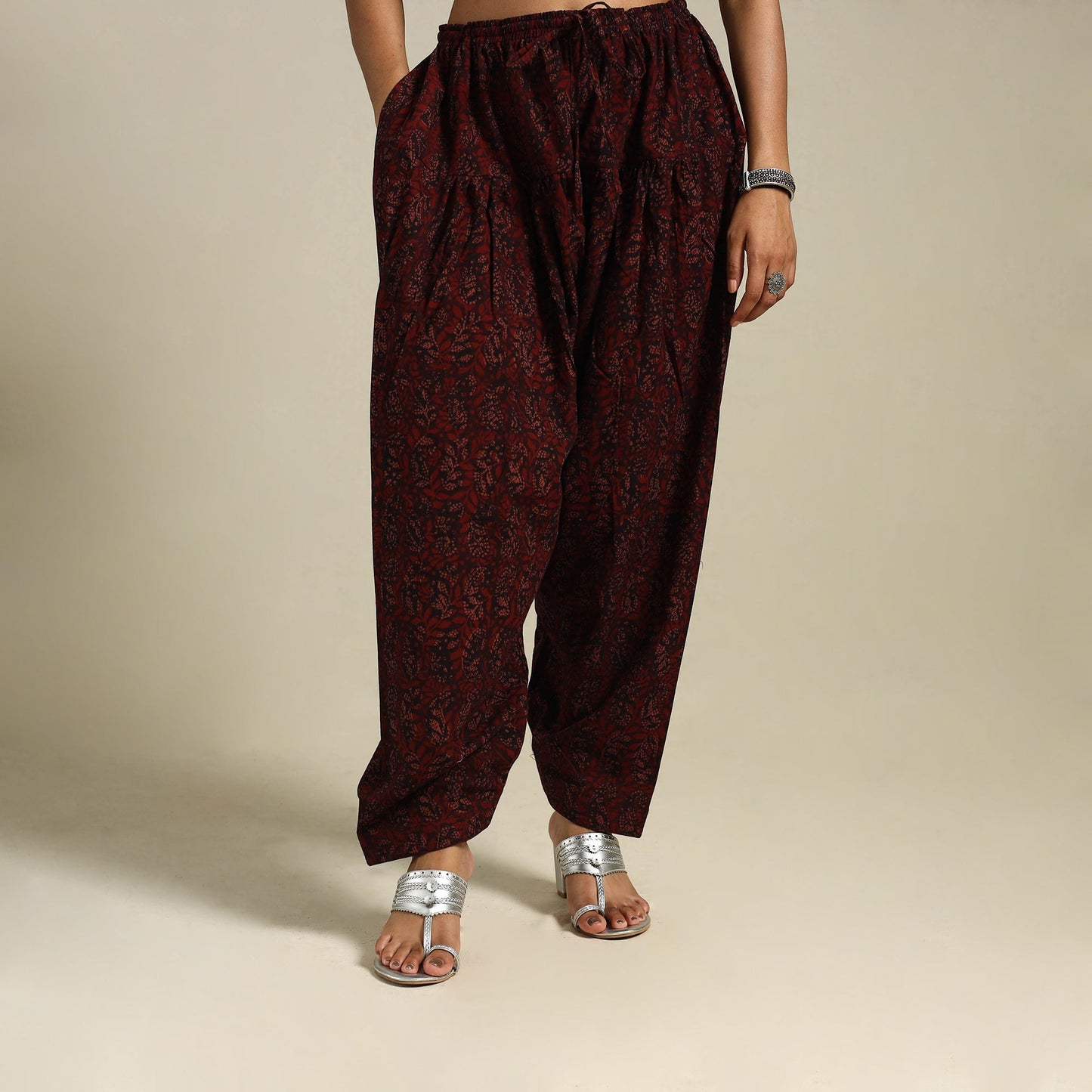 Brown - bagh natural dyed cotton salwar 07 - handcrafted