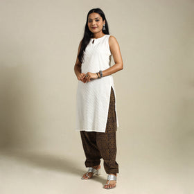 Brown Bagh Block Print Natural Dyed Cotton Salwar