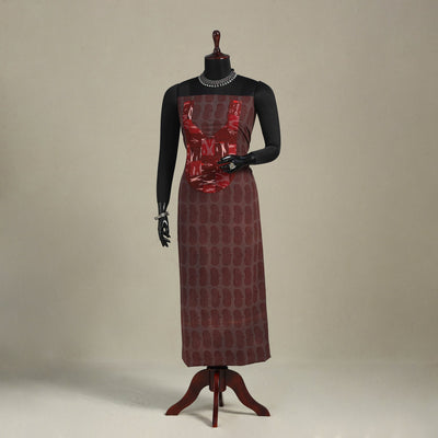 Brown - bagh patchwork cotton unstitched kurta material