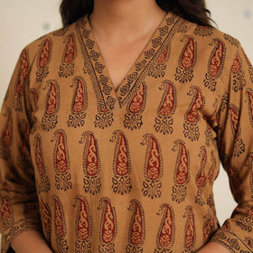 Brown - bagh cotton suit set (set of 2) 02 - handcrafted