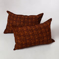 Brown - bagh printed cotton pillow cover (set of 2) 03