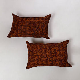 Brown - bagh printed cotton pillow cover (set of 2) 03