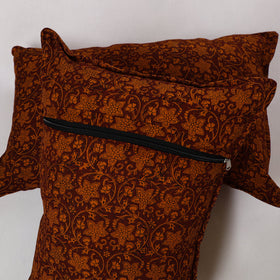 Brown - bagh printed cotton pillow cover (set of 2) 03