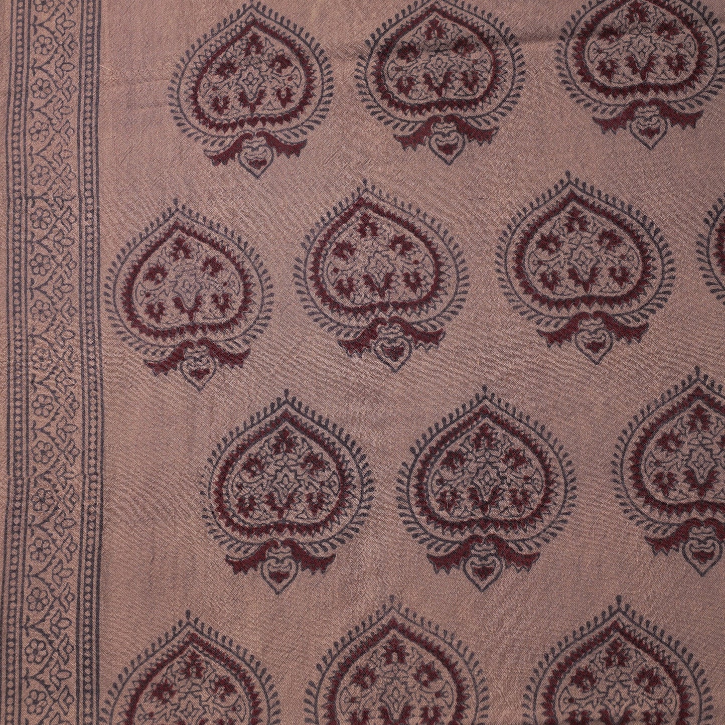  Bagh Block Printed Merino Wool Handloom Fabric 