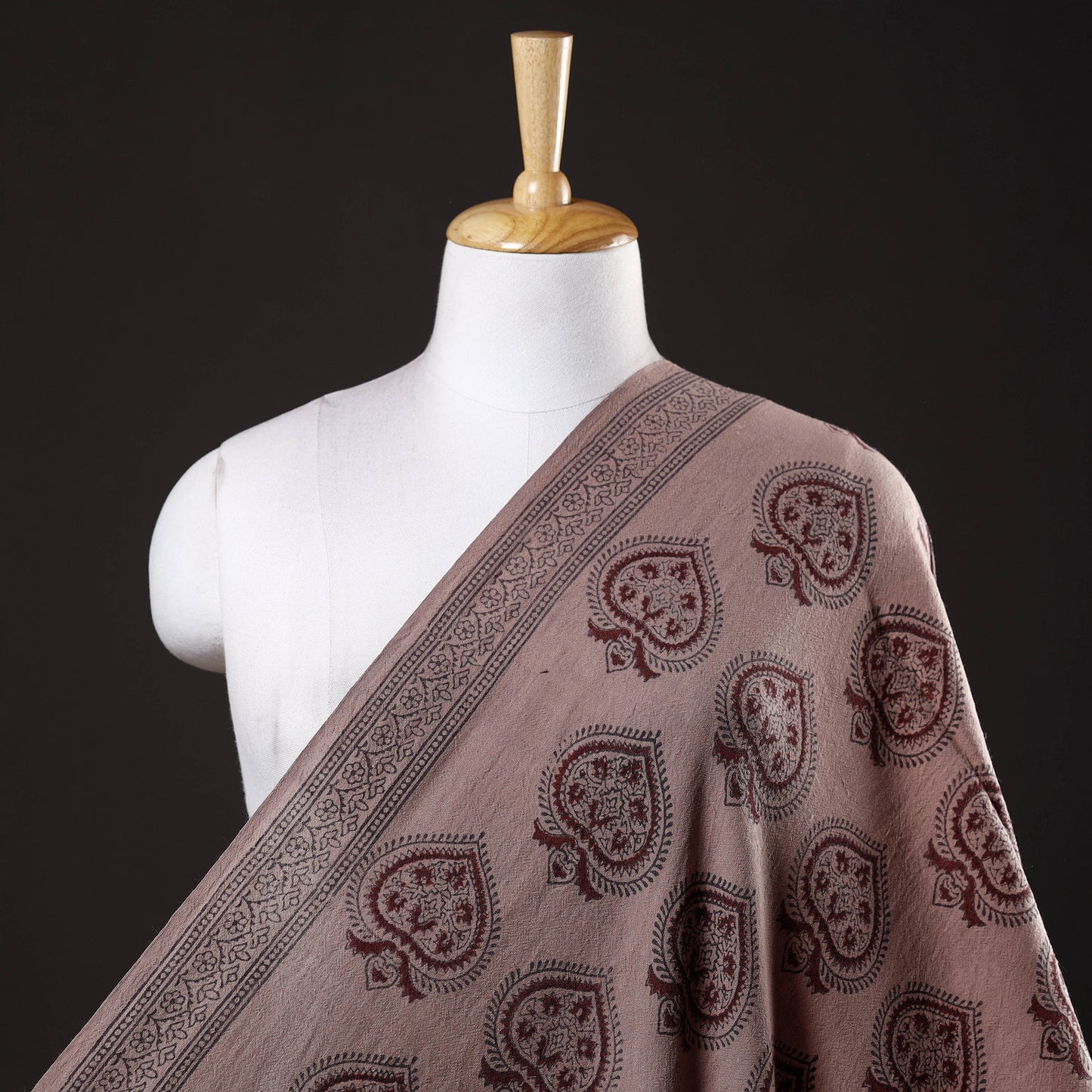  Bagh Block Printed Merino Wool Handloom Fabric 