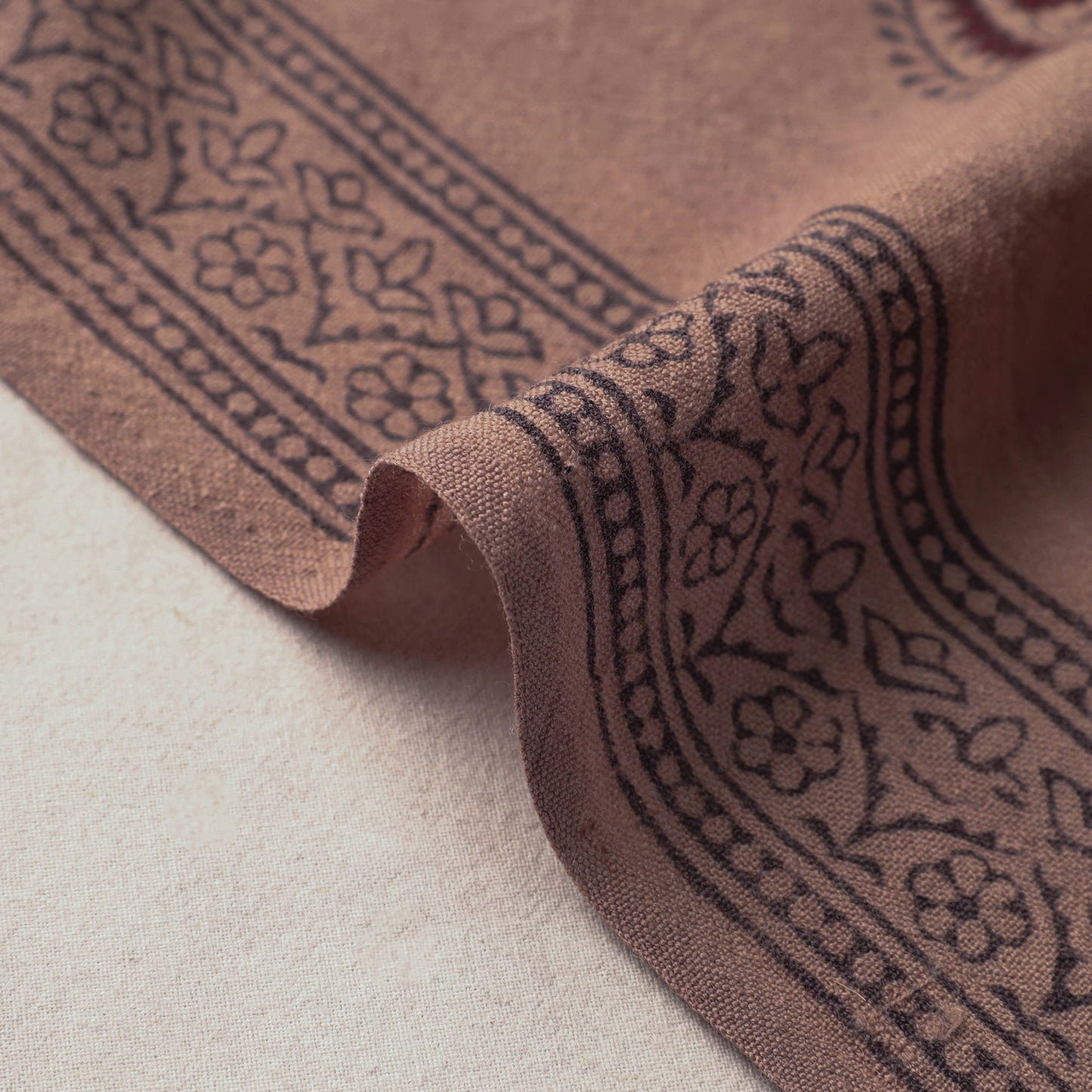  Bagh Block Printed Merino Wool Handloom Fabric 