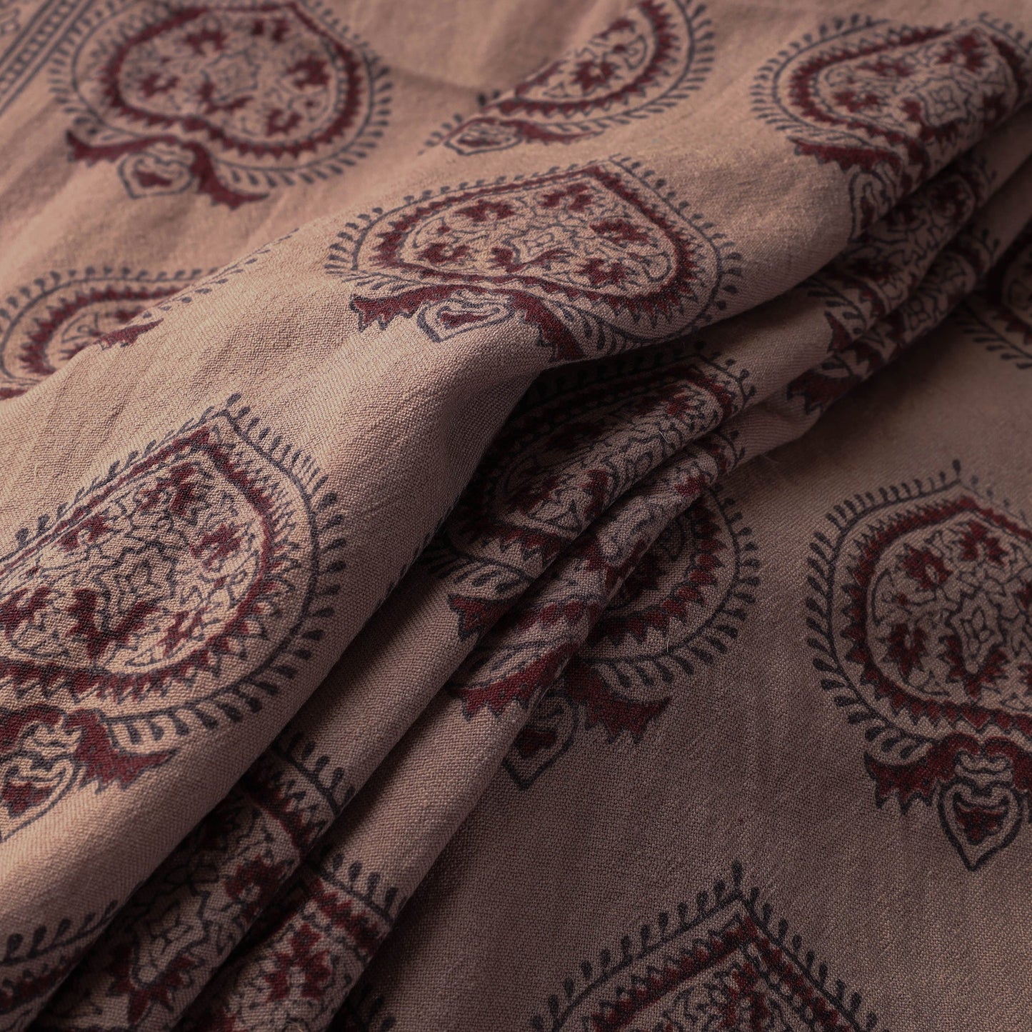  Bagh Block Printed Merino Wool Handloom Fabric 