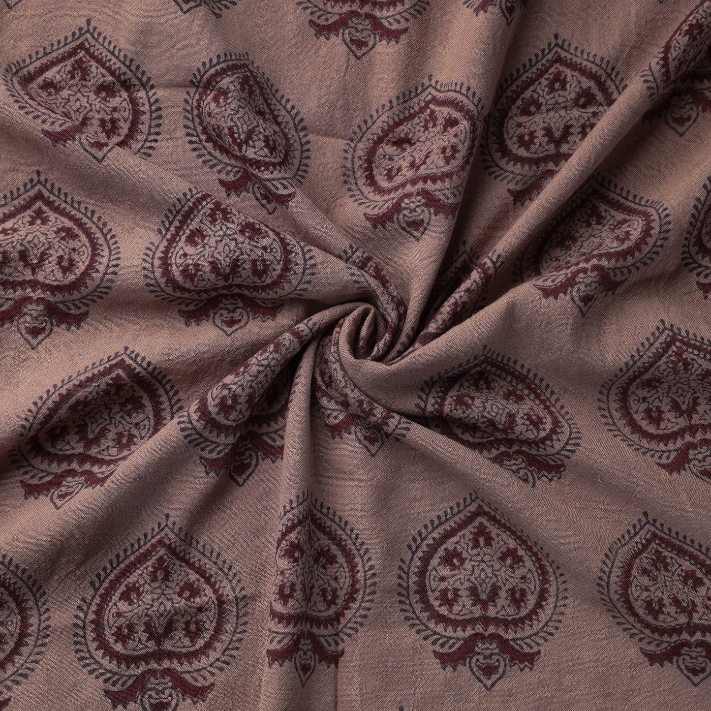  Bagh Block Printed Merino Wool Handloom Fabric 