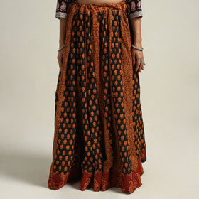  Bagh Block Printed Patchwork Cotton Long Skirt 
