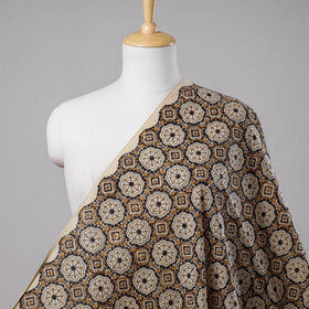 Brown Bagru Block Print Natural Dyed Cotton Fabric 