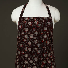 Brown - bagru cotton apron with pocket 21 - handcrafted