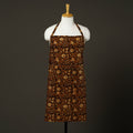 Brown - bagru cotton apron with pocket 22 - handcrafted