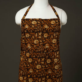 Brown - bagru cotton apron with pocket 22 - handcrafted