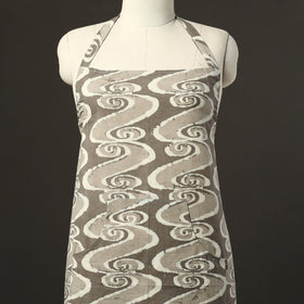 Brown - bagru cotton apron with pocket 53 - handcrafted