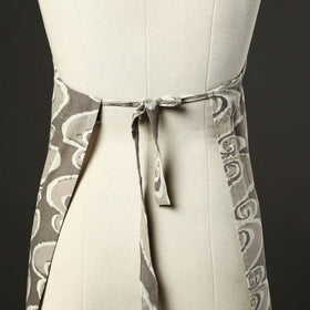 Brown - bagru cotton apron with pocket 53 - handcrafted