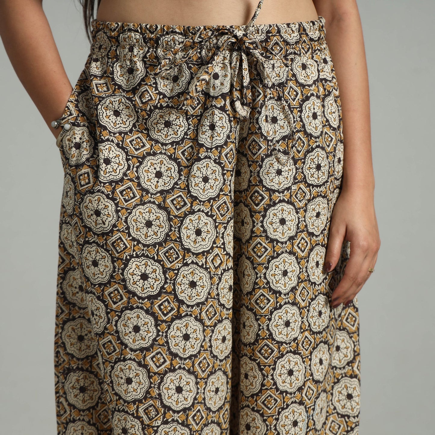Buy Bagru Block Print Cotton Elasticated Harem Pant