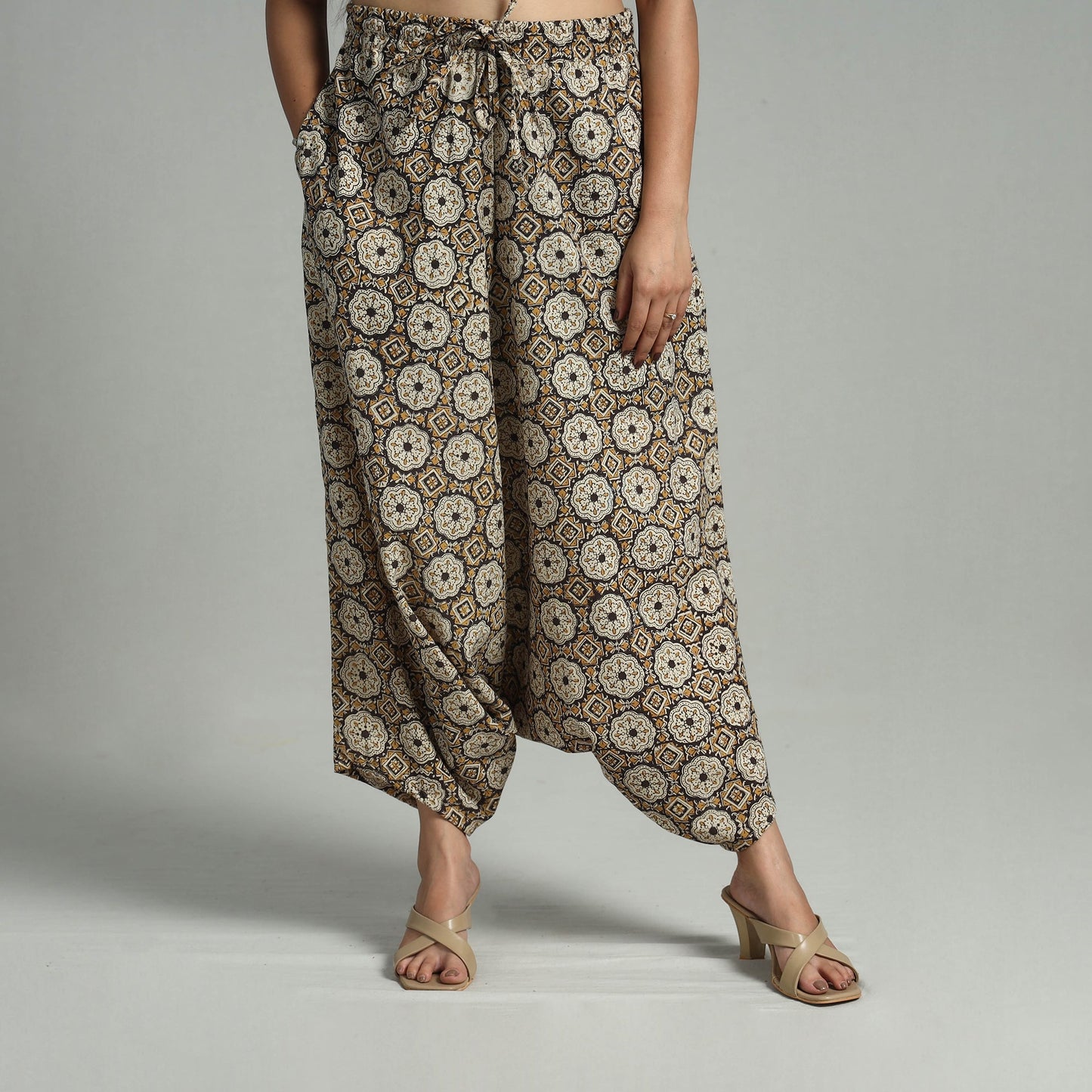 Buy Bagru Block Print Cotton Elasticated Harem Pant