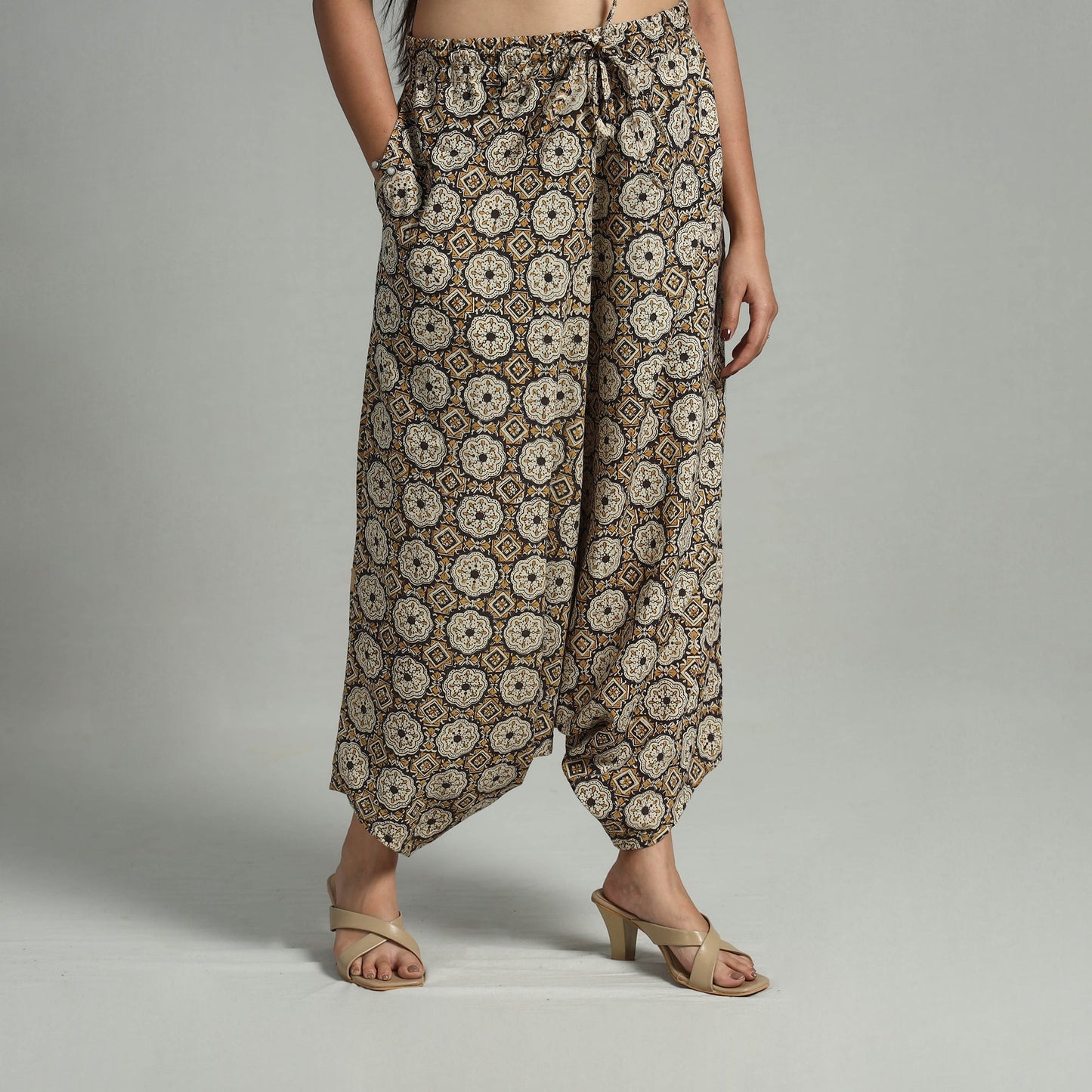 Buy Bagru Block Print Cotton Elasticated Harem Pant