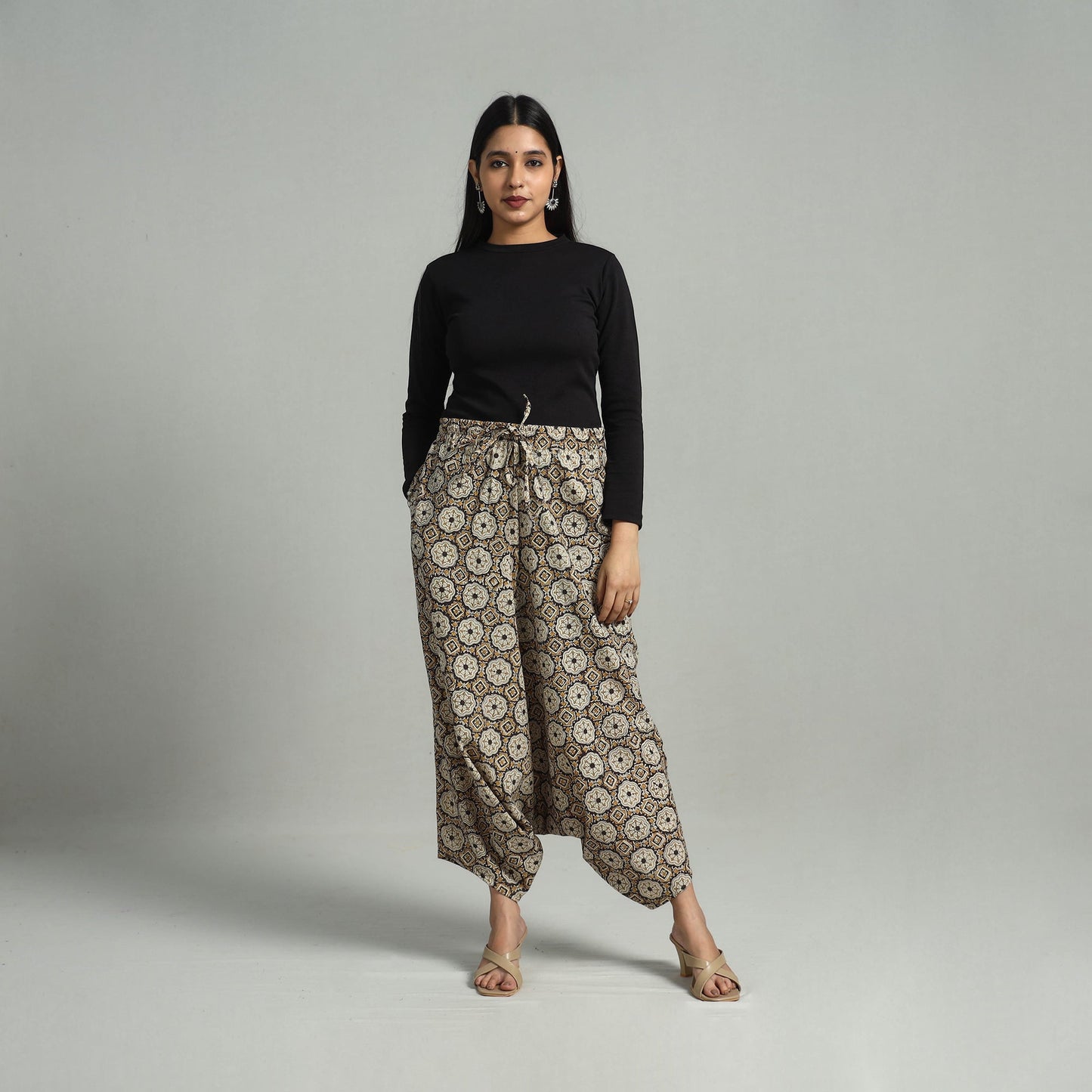 Buy Bagru Block Print Cotton Elasticated Harem Pant
