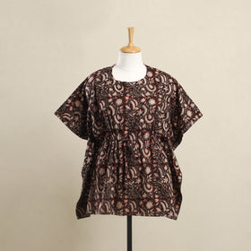 Buy Brown Bagru Block Print Cotton Kaftan