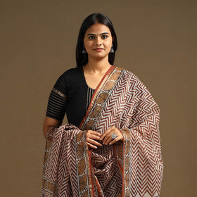 Buy Bagru Block Print Cotton Kota Doria Dupatta