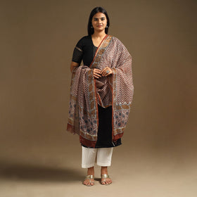 Buy Bagru Block Print Cotton Kota Doria Dupatta